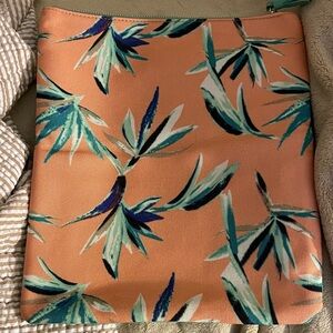 Rachel Pally Tropical Leaf Print Skirt - Peach and Teal